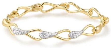 Ania Haie Gold Cubic Zirconia Pavé Interlinked Bracelet 17.5cm