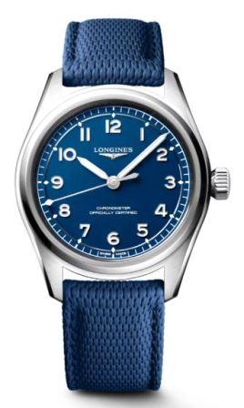 Longines - Gents Spirit Pilot Automatic Chronometer Watch, Blue Rubber/Synthetic Strap And 39mm Case, Scratch-resistant Sapphire Crystal With Several Layers Of Anti-reflective Coating On Both Sides, Blue Matt Dial With White Arabic Numerals