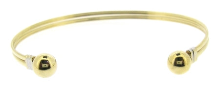 Vintage / Preowned Estate jewellery - The Vintage Collection - 9ct Yellow And White Gold Torc Bangle