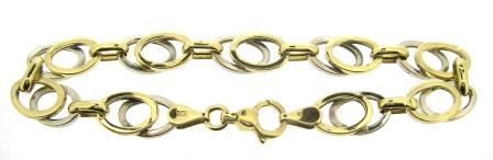Vintage / Preowned Estate jewellery - The Vintage Collection - 9ct Yellow And White Gold Double Oval Link Bracelet 7.5"