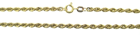 Vintage / Preowned Estate jewellery - The Vintage Collection - 9ct Yellow Gold Rope Link Chain 18"