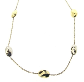 The Vintage Collection - Vintage / Preowned Estate - 9ct Yellow And White Gold Chain With 5 Fancy Gold Links 17"