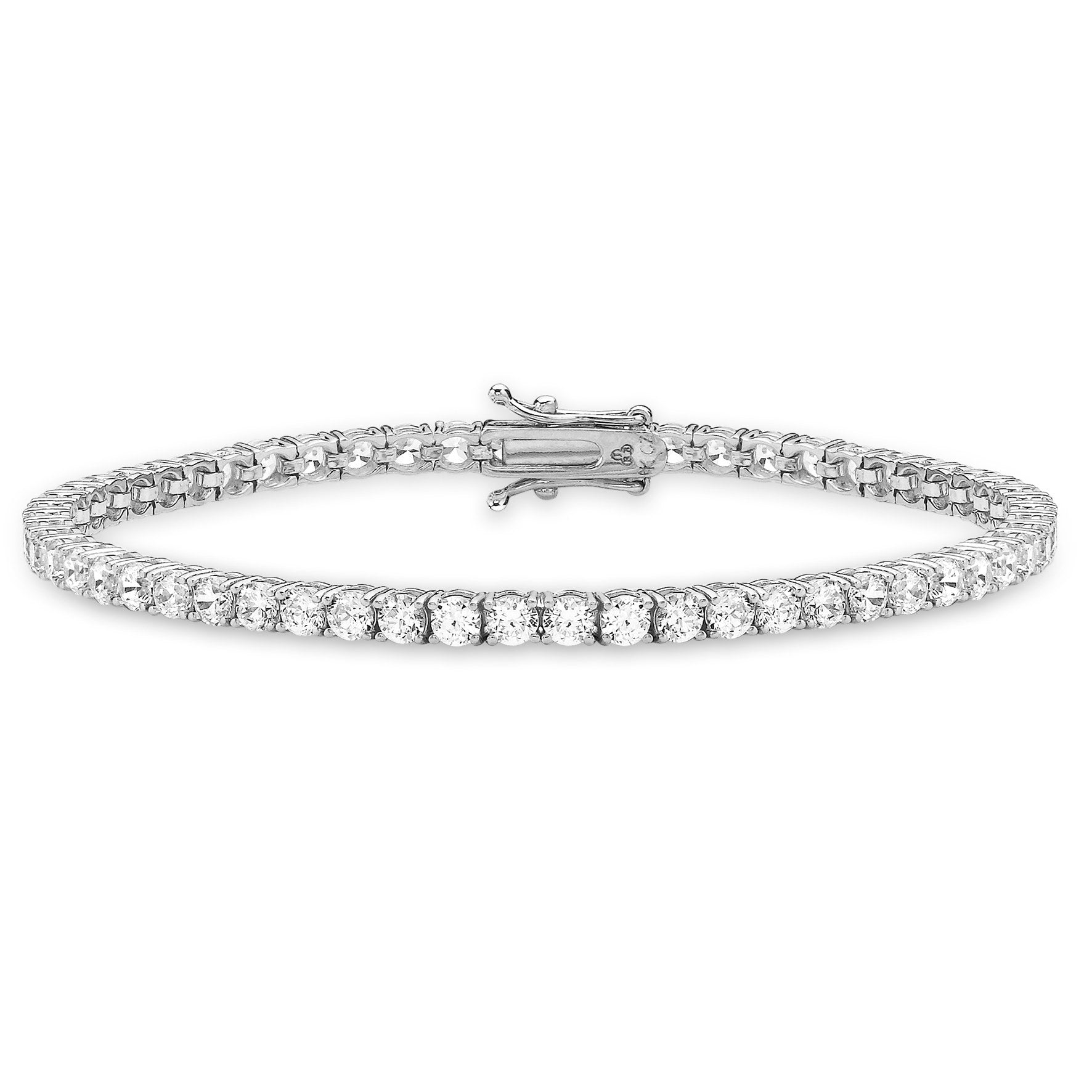 9ct White Gold Cubic Zirconia Tennis Bracelet