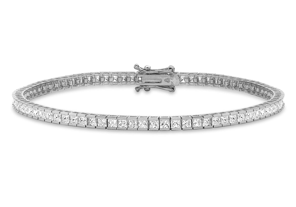 9ct White Gold Cubic Zirconia Tennis Bracelet