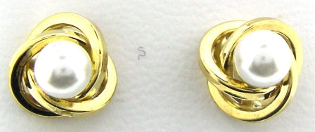Exquisite 9ct Yellow Gold Spanish Pearl Earrings