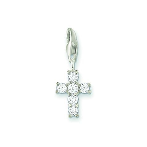 Small CZ Cross Charm