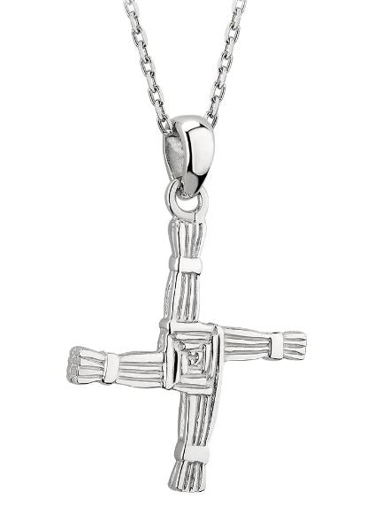 Sterling Silver St.Brigids Cross Pendant 18"
