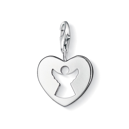 Thomas Sabo Guardian Angel On Flat Heart Disc Charm