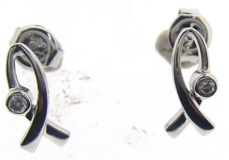 9ct White Gold Cubic Zirconia Stud Earrings