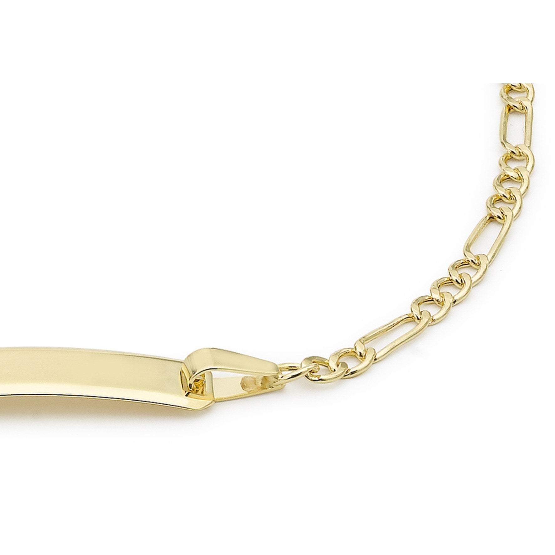 9ct Yellow Gold 60 Hollow Figaro Identity Bracelet 7 Inch