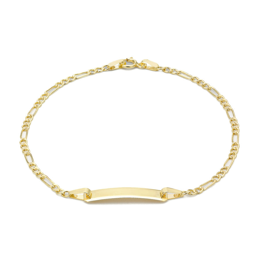 9ct Yellow Gold 60 Hollow Figaro Identity Bracelet 7 Inch