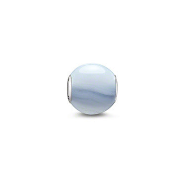 Thomas Sabo Sterling Silver Karma Bead with Blue Chalcedony Charm