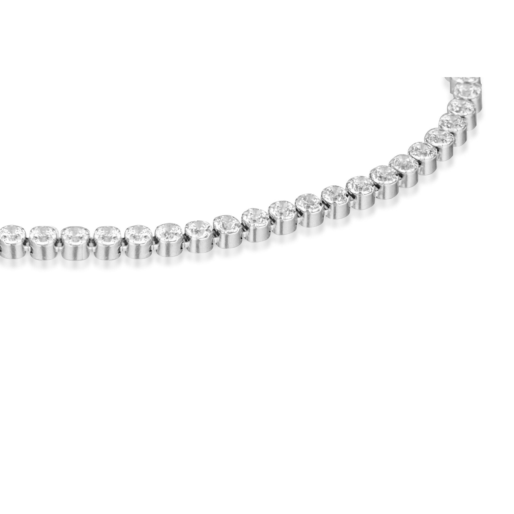 Sterling Silver 1 Row Round Cubic Zirconia Tennis Bracelet 7.5'