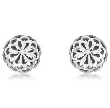 9ct White Gold 10mm DC Dome Stud Earrings
