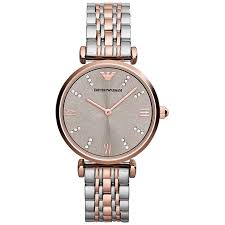 Emporio Armani Ladies Gianni T-Bar Silver Watch Bracelet Watch