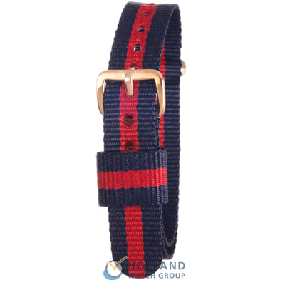 Daniel Wellington Classy Oxford 13mm Red and Navy NATO Watch Strap Rose Gold Plated