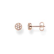 Thomas Sabo Sterling Silver and Rose Gold Plate Circle Stud Earrings with Cubic Zirconia