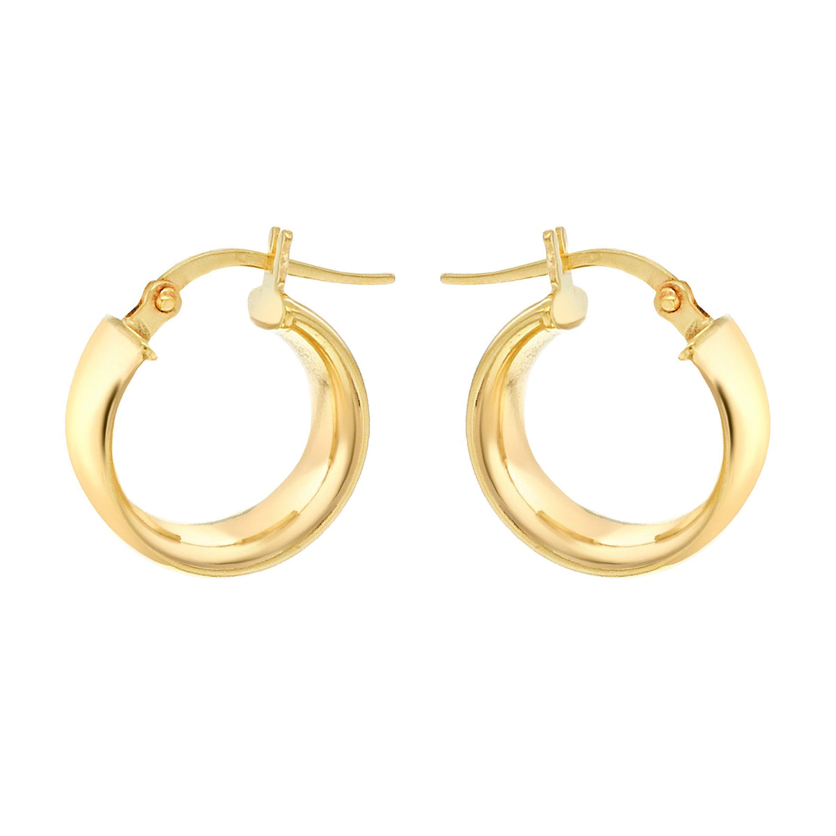 9ct Band Creole Earrings 14mm