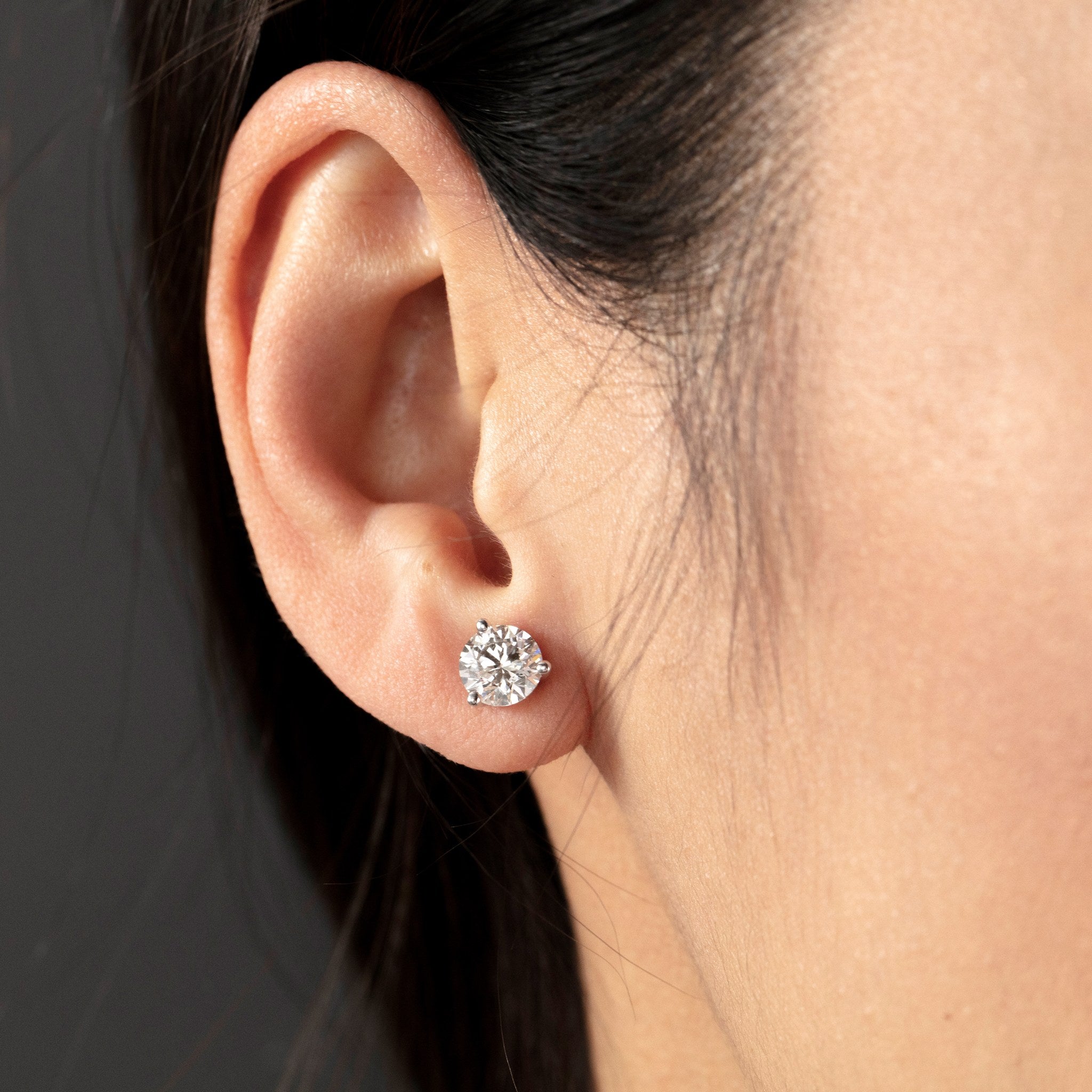 Hearts On Fire 18ct White Gold 0.65ct Three-Prong Stud Earrings