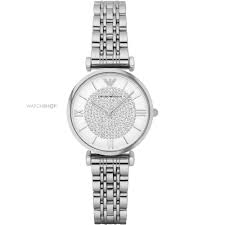 Emporio Armani Ladies Gianni T-Bar White Watch Bracelet Watch