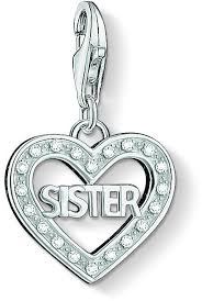 Thomas Sabo Sterling Silver Sister Charm with Cubic Zirconia