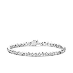 Ti Sento Rubover Tennis Bracelet - Cubic Zirconia, Sterling Silver, 18cm
