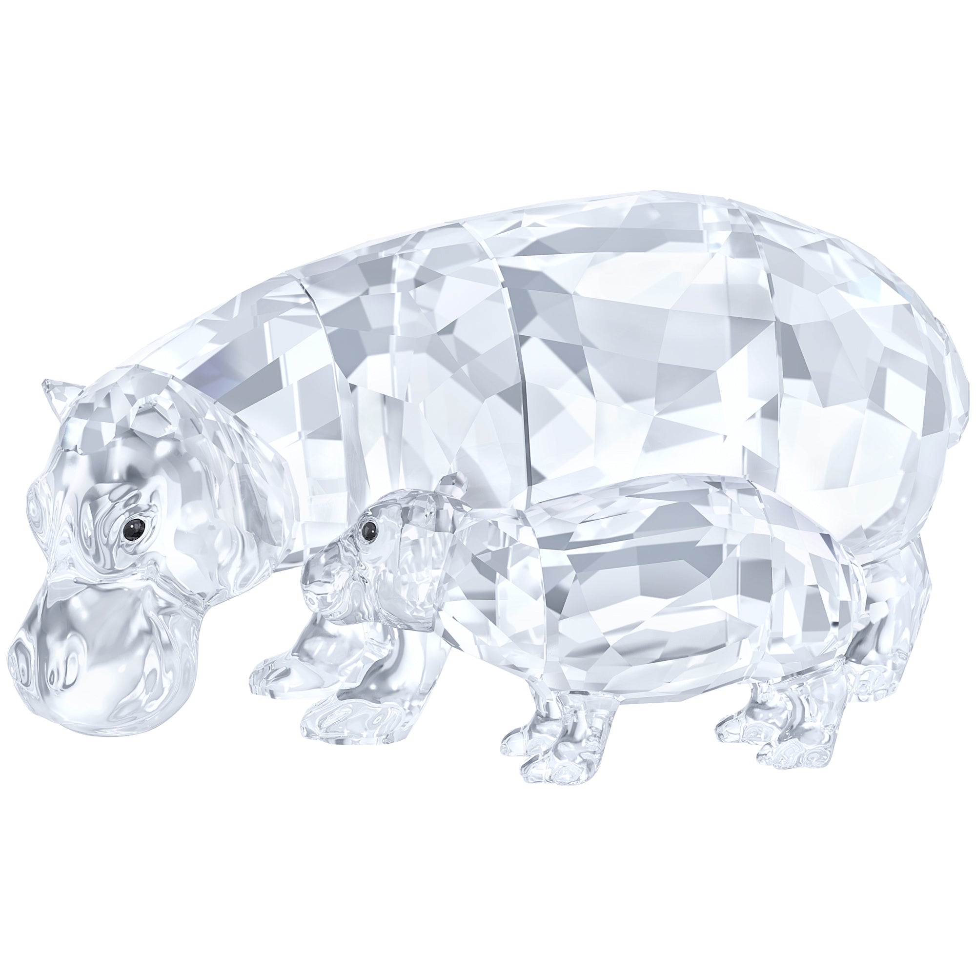 Swarovski Hippo Mother with Baby Figurine