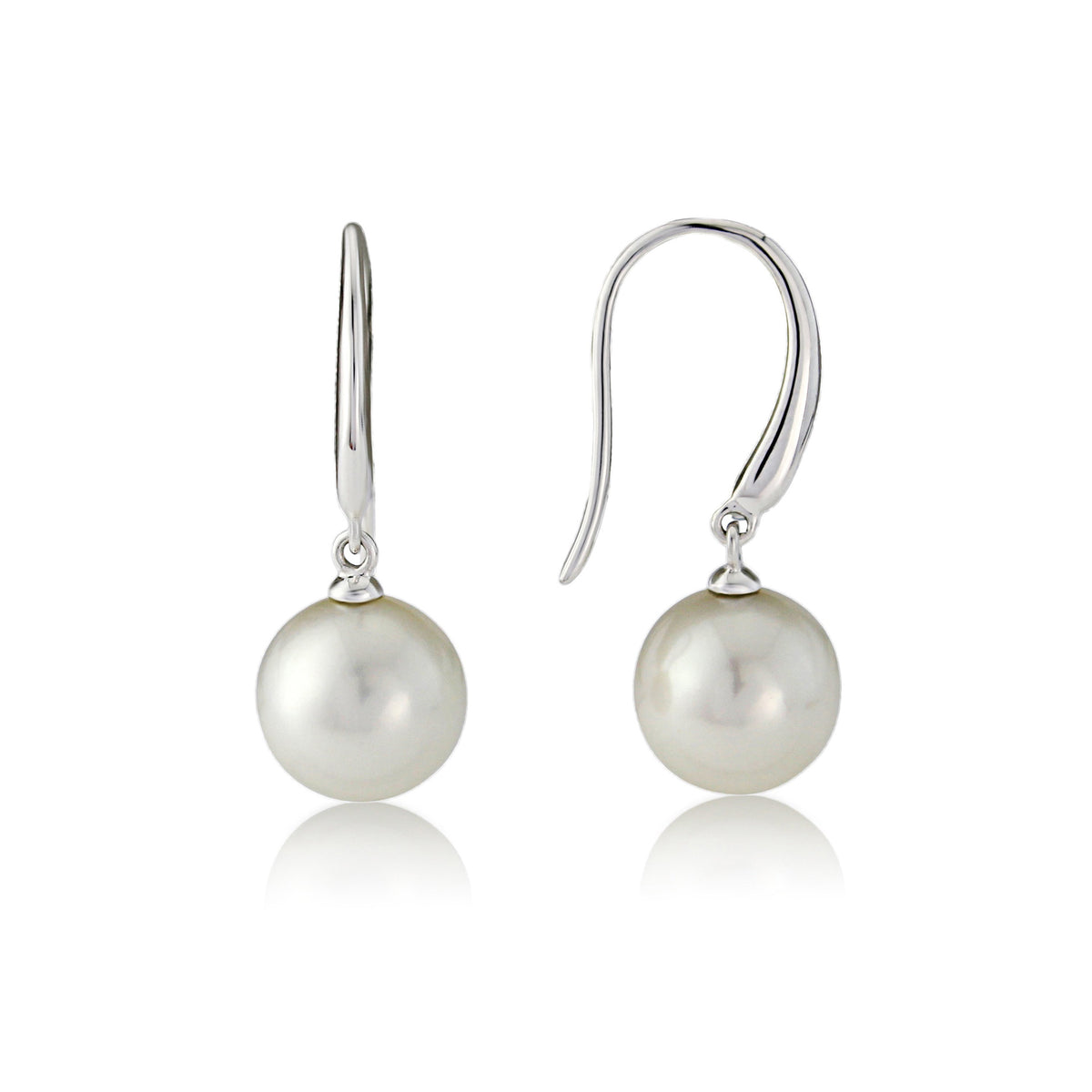 9ct White Gold Culture Pearl Hook Earrings