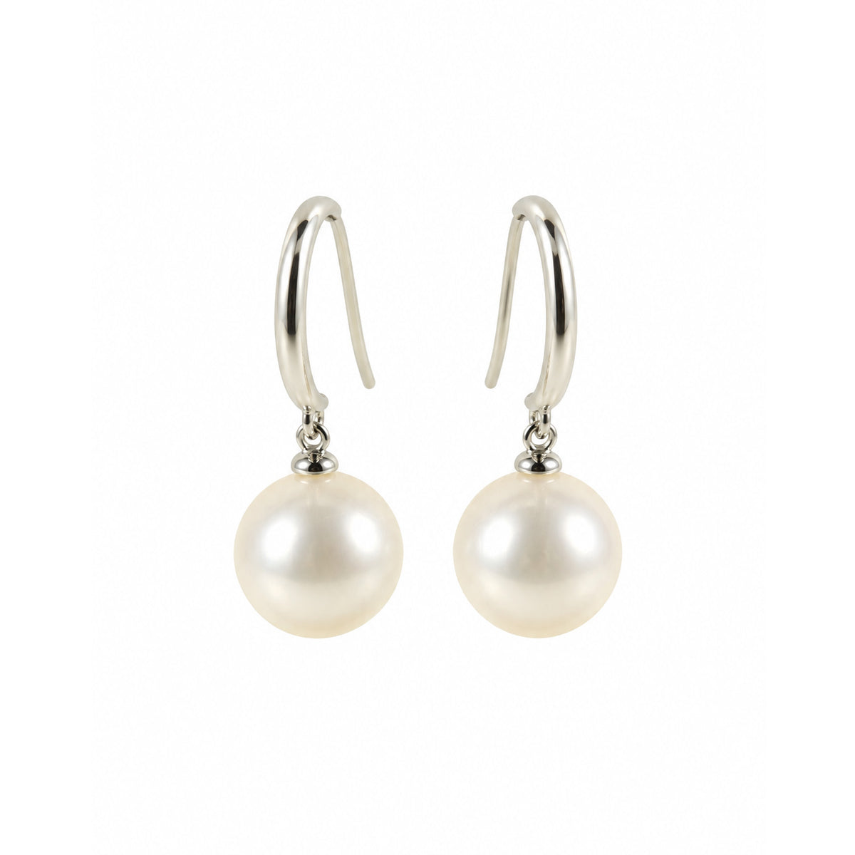 9ct White Gold Culture Pearl Hook Earrings