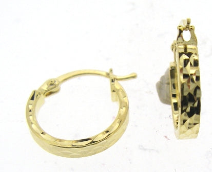 9ct Yellow Gold DC Pine Hoop Earrings