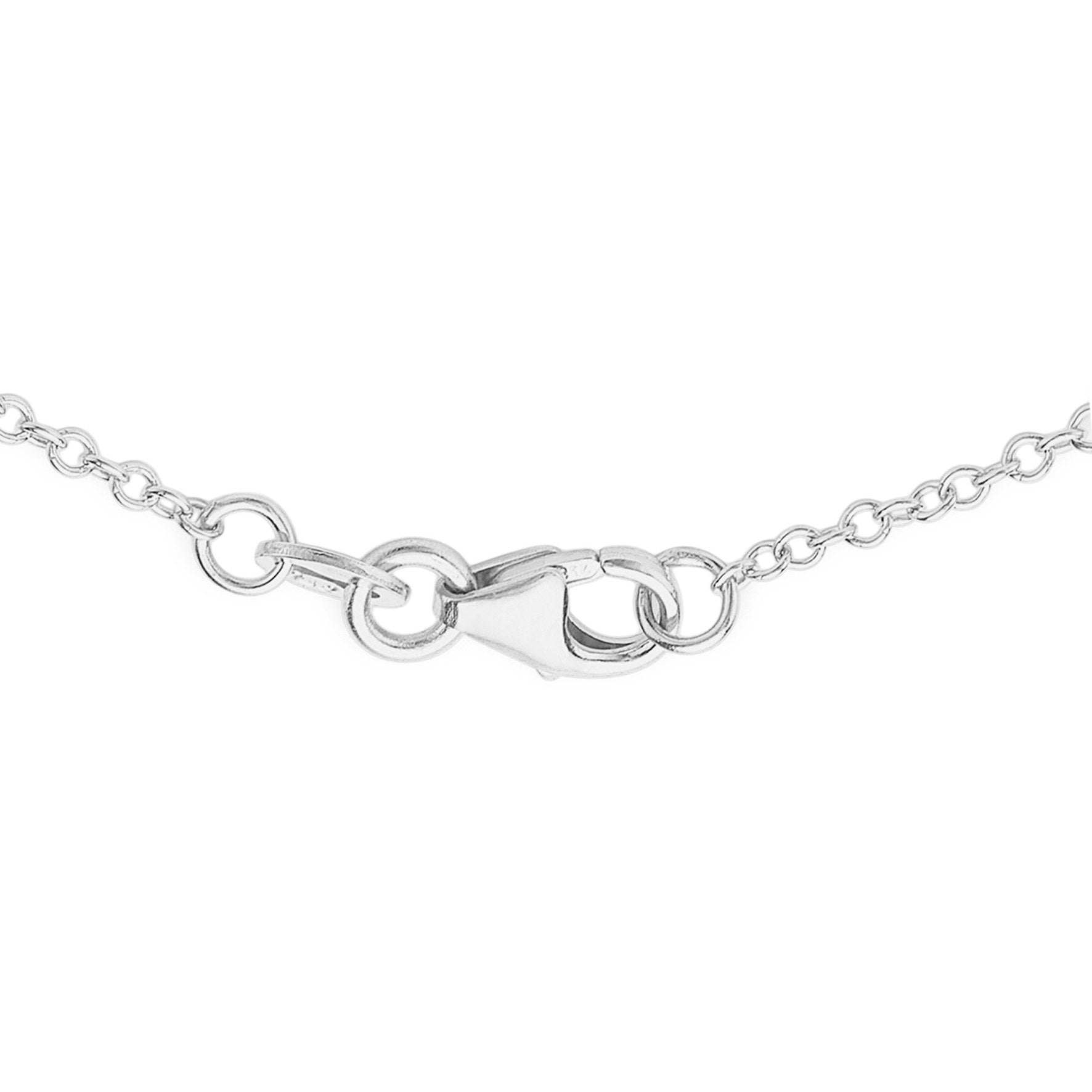 Elegant 9ct White Gold Polished Disc Adjustable Necklace