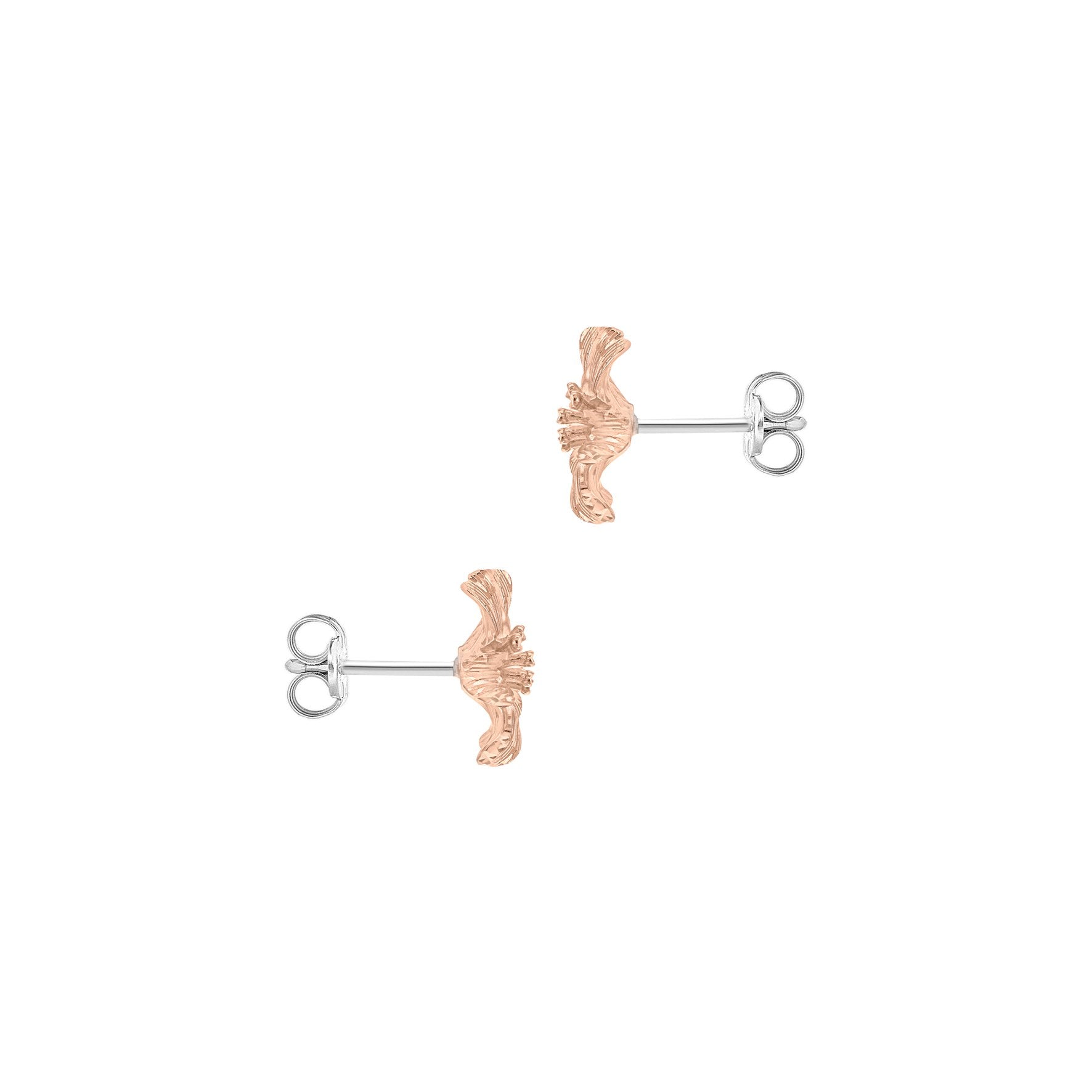 9ct Rose and White Gold Flower Stud Earrings