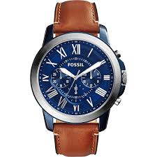 Fossil Mens Grant Chronograph Blue 44mm watch