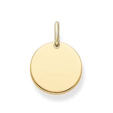 Thomas Sabo Yellow Gold Plated Plain Disc Pendant