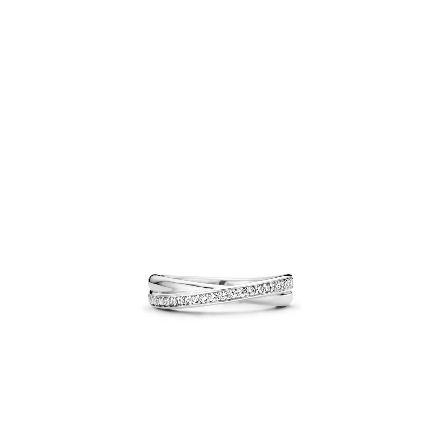 Ti Sento Sterling Silver Ring with Cubic Zirconia (Size 54)