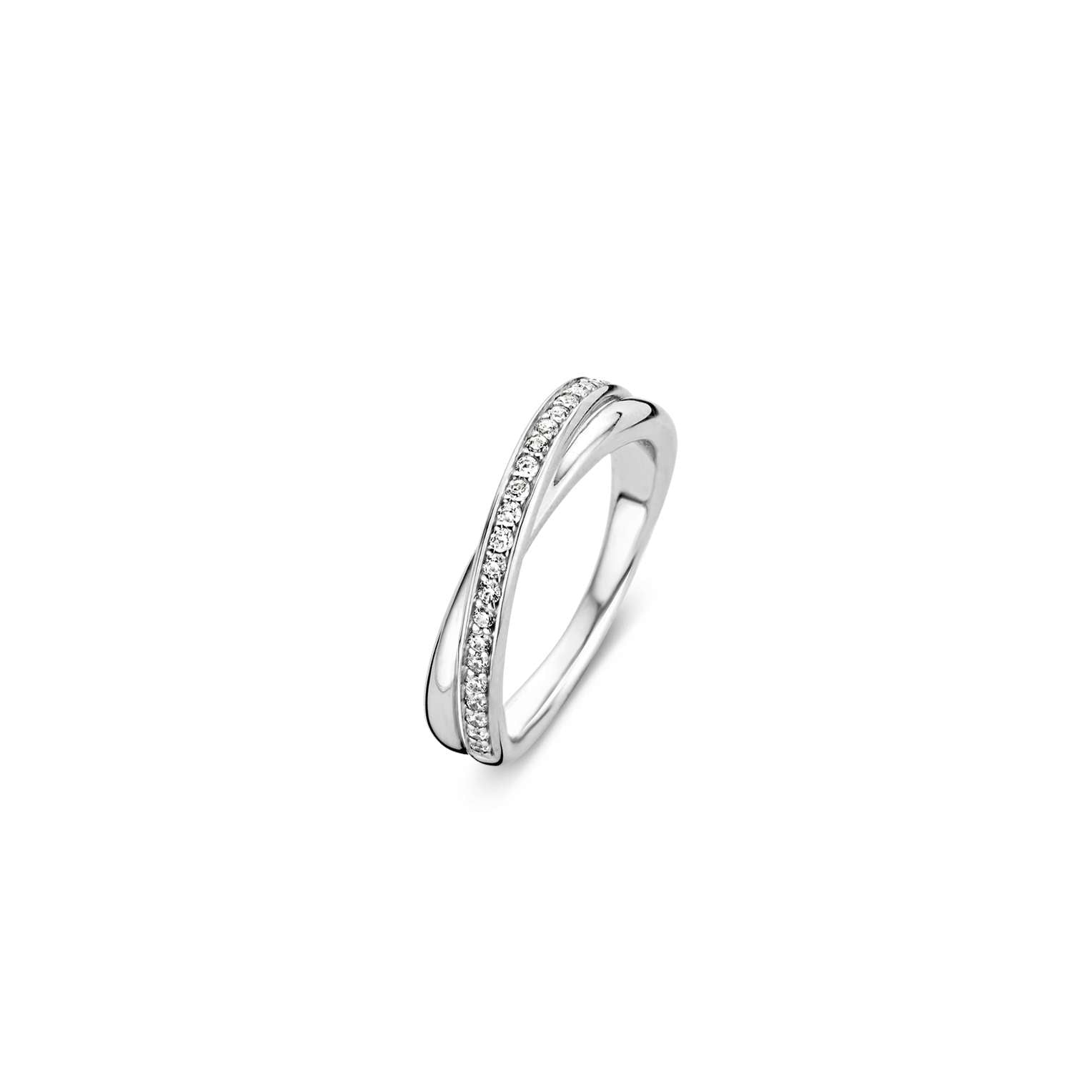 Ti Sento Sterling Silver Ring with Cubic Zirconia (Size 54)