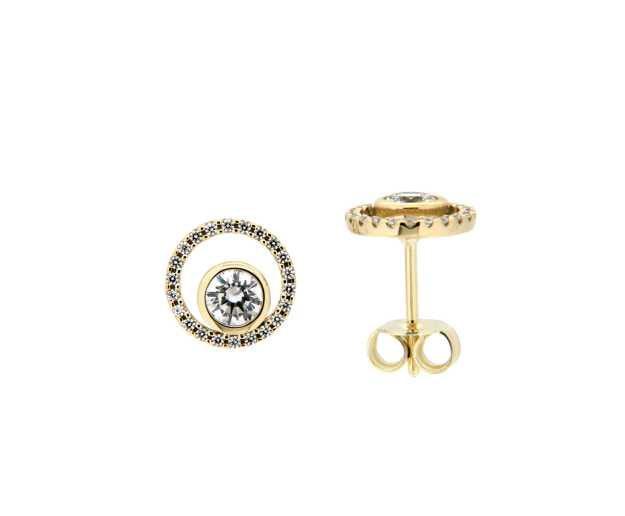 Classic 9ct Yellow Gold Cubic Zirconia Stud Earrings