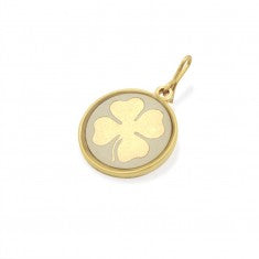 Two Tone Four Leaf Clover Charm