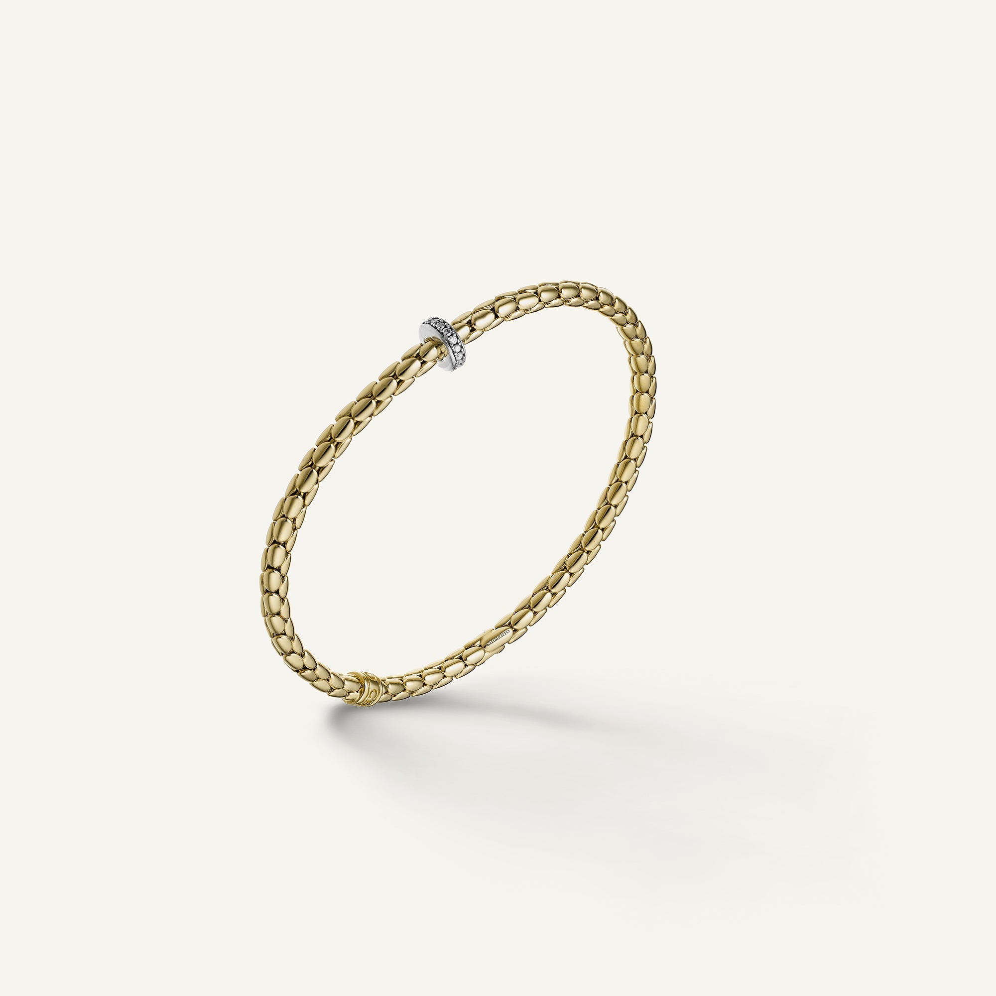 Chimento Stretch Spring 18ct Yellow & White Gold Bracelet 0.10ct