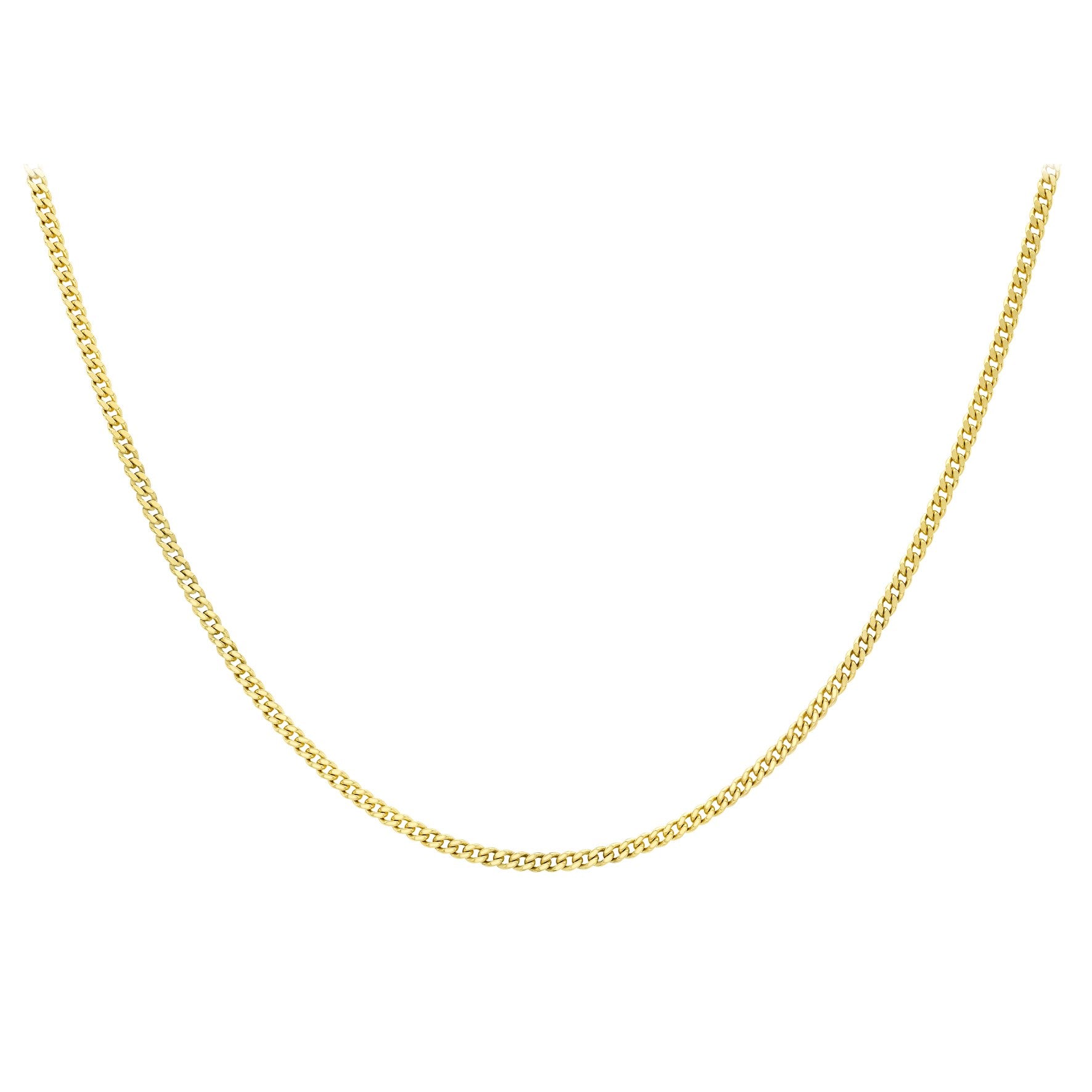 9ct Yellow Gold Adjustable Diamond Cut Curb Chain