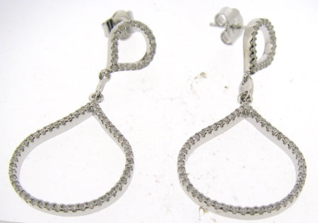 Sterling Silver CZ Drop Earrings