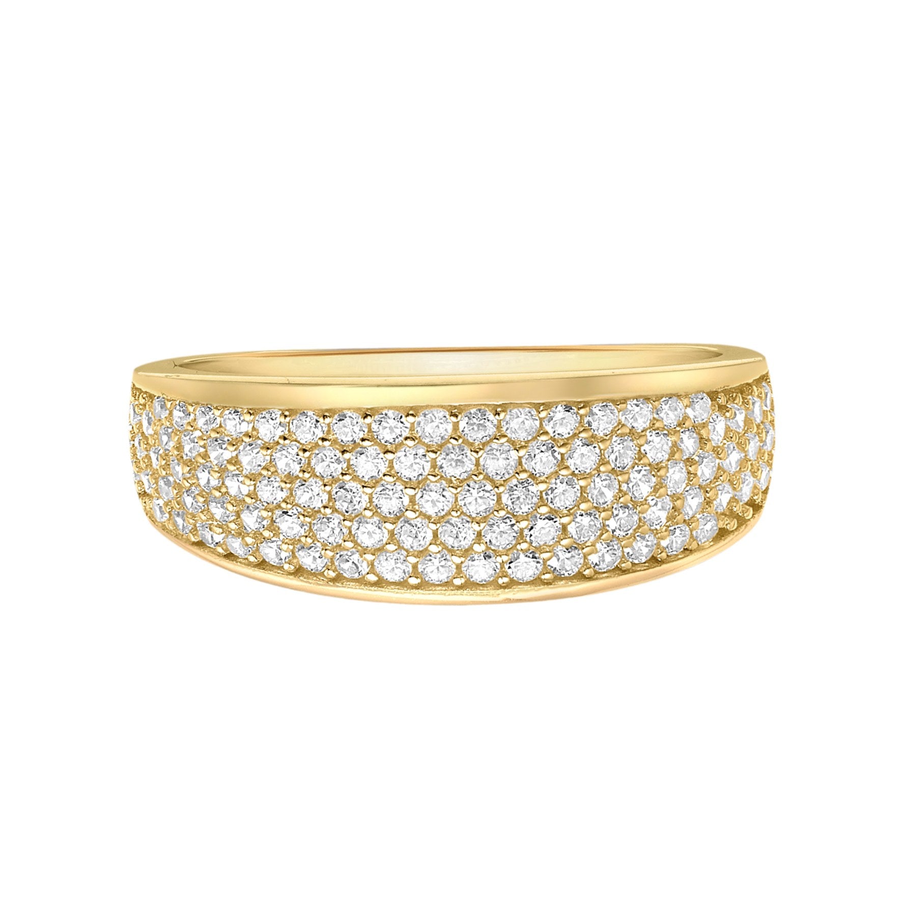 9ct Yellow Gold Cubic Zirconia Flush Pave Taper Ring
