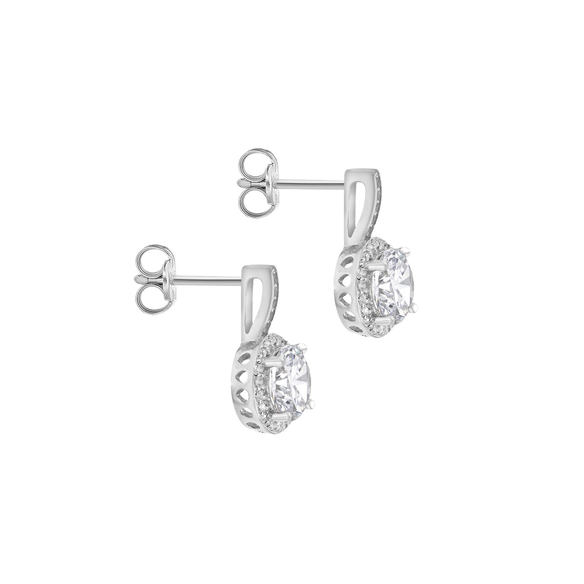 Sterling Silver Cubic Zirconia Drop Earrings