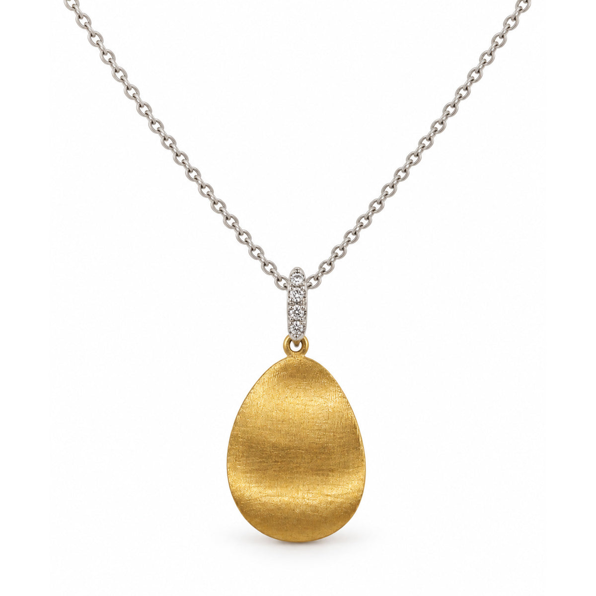Laurel 9ct Yellow Gold & Diamond Oval Pendant Necklace