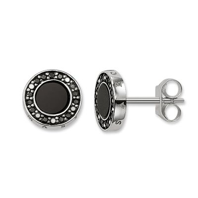Thomas Sabo Sterling Silver Classic Pavé Earrings with Black Cubic Zirconia