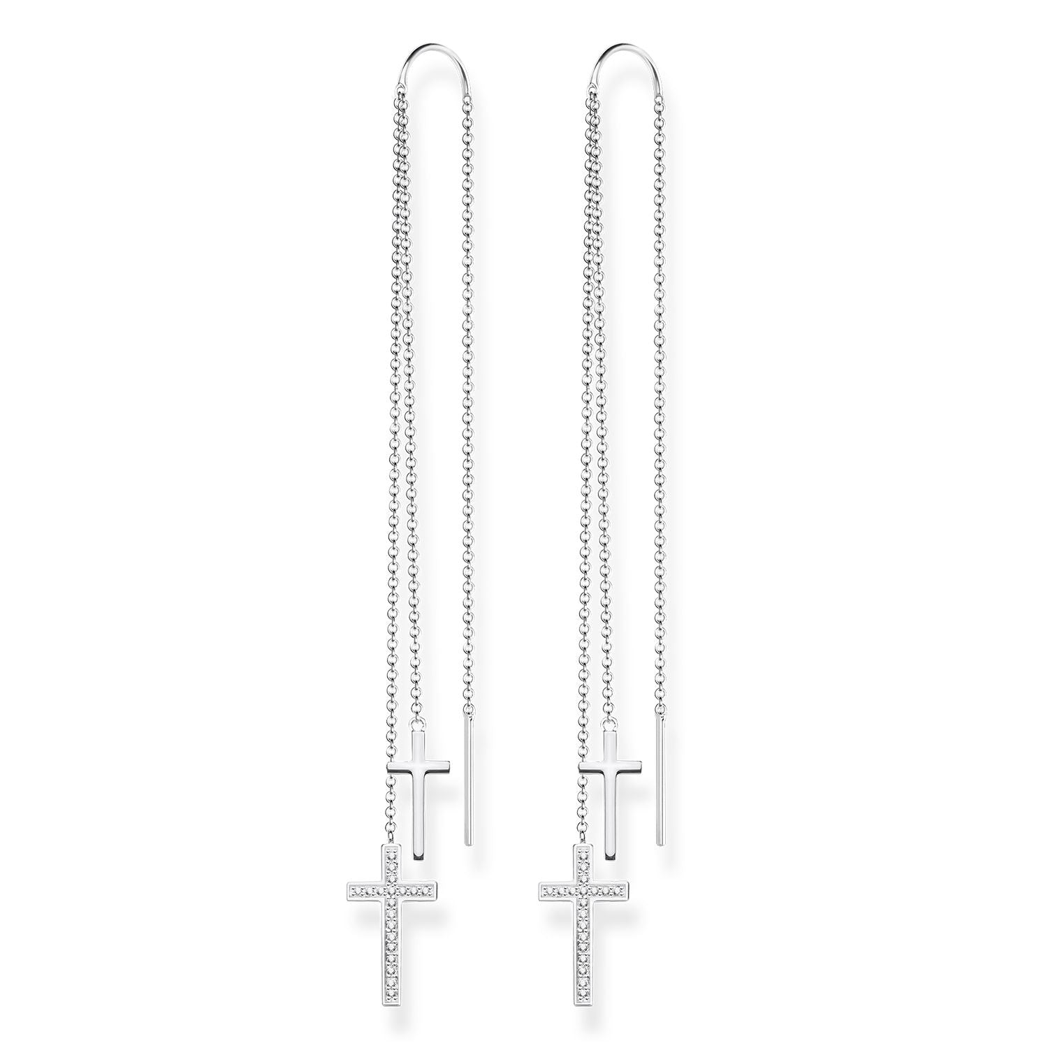 Thomas Sabo Sterling Silver Cross Earrings with Cubic Zirconia