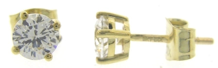 9ct Yellow Gold Cubic Zirconia Stud Earrings 5mm