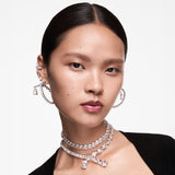 Swarovski Stilla Attract Stud Earrings - Rhodium Plated - White