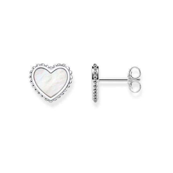 Thomas Sabo Sterling Silver Heart Stud Earrings with MOP