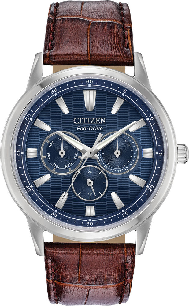 Citizen Mens Eco-Drive Corso Leather Strap Watch